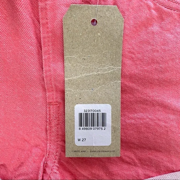 Levis 501 Women’s Shorts Mid Rise Non Stretch Pink - Picture 10 of 11